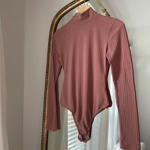 Nasty Gal Rose Pink Turtleneck bodysuit